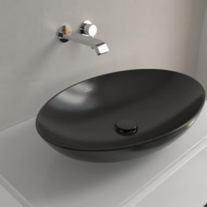 Villeroy &amp; Boch Loop &amp; Friends countertop washbasin 4A4801S5 62x42cm, oval, without tap platform, without overflow, ebony CeramicPlus