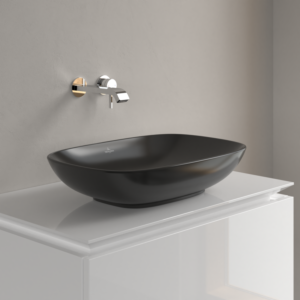 Villeroy and Boch Loop &amp; friends countertop washbasin 4A4901S5 56x38cm, without tap hole bank, without overflow, ebony C-plus