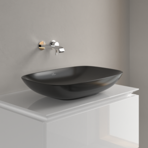 Villeroy and Boch Loop &amp; friends countertop washbasin 4A5001S5 62x42cm, without tap hole bank, without overflow, ebony C-plus
