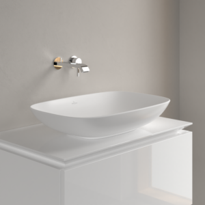 Villeroy and Boch Loop &amp; friends countertop washbasin 4A5001RW 62x42cm, without tap hole bank, without overflow, Stone White C-plus