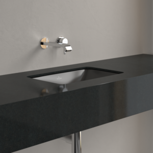 Villeroy and Boch Loop &amp; friends undermount sink 4A5601S5 without tap hole bank, without overflow, 45 x 28 cm, Ebony C-plus