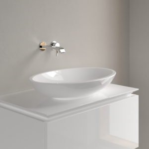 Villeroy & Boch Aufsatz-Waschtisch LOOP & FRIENDS 63 x 43 cm, weiss CeramicPlus, oval, mit Überlauf