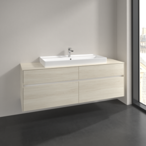 Villeroy et Boch Collaro meuble sous-vasque C03100AA 160x54,8x50cm, vasque centrale, chêne blanc