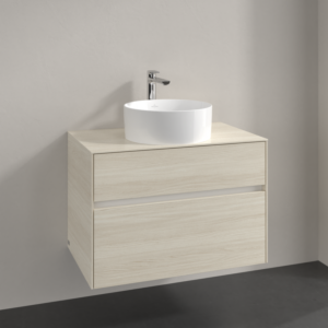 Villeroy et Boch Collaro meuble sous-vasque C03700AA 80x54,8x50cm, vasque centrale, chêne blanc