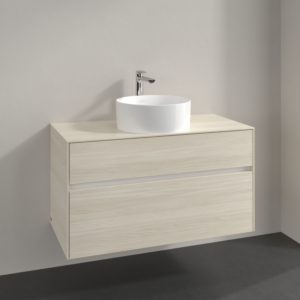 Villeroy et Boch Collaro meuble sous-vasque C03800AA 100x54,8x50cm, vasque centrale, chêne blanc