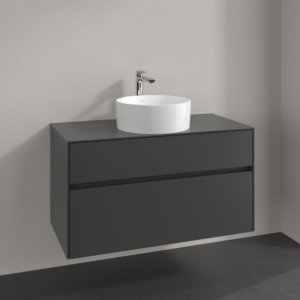 Villeroy et Boch Collaro meuble sous-vasque C03800VR 100x54,8x50cm, vasque au milieu, graphite