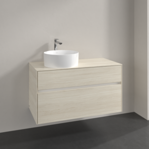 Villeroy et Boch Collaro meuble sous-vasque C039B0AA 100x54,8x50cm, meuble sous-vasque à gauche, éclairage LED 7,3 W, chêne blanc
