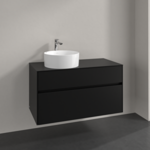 Villeroy und Boch Collaro Waschtischunterschrank C03900VL 100x54,8x50cm, Waschtisch links, volcano black