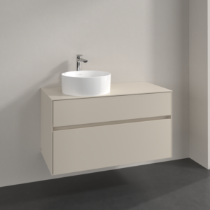 Villeroy and Boch Collaro vanity unit C03900VN 100x54.8x50cm, washbasin left, cashmere grey