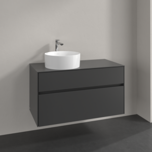 Villeroy et Boch Collaro meuble sous-vasque C039B0VR 100x54,8x50cm, meuble sous-vasque à gauche, éclairage LED 7,3 W, graphite