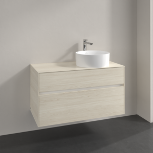 Villeroy et Boch Collaro meuble sous-vasque C040B0AA 100x54,8x50cm, meuble sous-vasque à droite, éclairage LED 7,3 W, chêne blanc