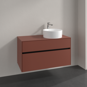 Villeroy et Boch Collaro meuble sous-vasque C04000AH 100x54,8x50cm, meuble sous-vasque à droite, bordeaux