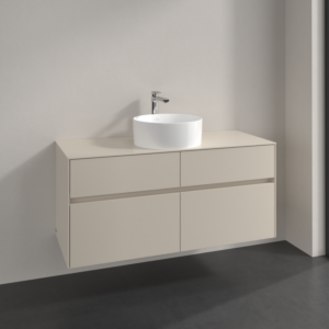 Villeroy and Boch Collaro vanity unit C04100VN 120x54.8x50cm, washbasin in the middle, cashmere grey