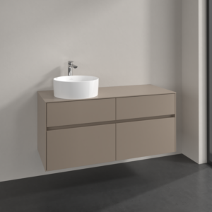 Villeroy et Boch Collaro meuble sous-vasque C04200VM 120x54,8x50cm, meuble sous-vasque à gauche, taupe