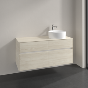 Villeroy et Boch Collaro meuble sous-vasque C043B0AA 120x54,8x50cm, meuble sous-vasque à droite, éclairage LED 8,8 W, chêne blanc