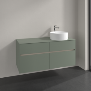 Villeroy et Boch Collaro meuble sous-vasque C043B0AF 120x54,8x50cm, meuble sous-vasque à droite, éclairage LED 8,8 W, vert tendre