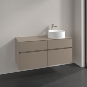 Villeroy et Boch Collaro meuble sous-vasque C04300VM 120x54,8x50cm, meuble sous-vasque à droite, taupe