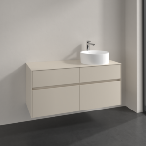 Villeroy and Boch Collaro vanity unit C04300VN 120x54.8x50cm, washbasin right, cashmere grey