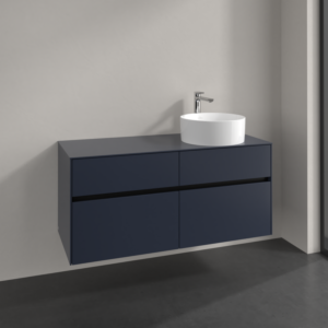 Villeroy et Boch Collaro meuble sous-vasque C04300VQ 120x54,8x50cm, meuble sous-vasque à droite, bleu marine