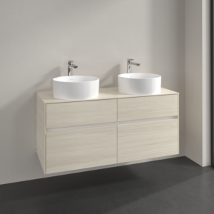 Villeroy et Boch Collaro meuble sous-vasque C04400AA 120x54,8x50cm, pour 2 vasques, chêne blanc