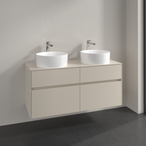Villeroy and Boch Collaro vanity unit C04400VN 120x54.8x50cm, for 2 washbasins, cashmere grey