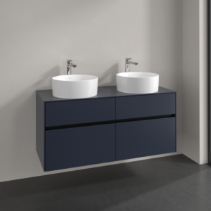 Villeroy und Boch Collaro Waschtischunterschrank C044B0VQ 120x54,8x50cm, für 2 Waschtische, LED-Beleuchtung 8,8W, marine blue