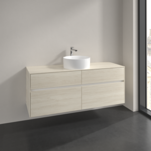 Villeroy et Boch Collaro meuble sous-vasque C04500AA 140x54,8x50cm, vasque centrale, chêne blanc
