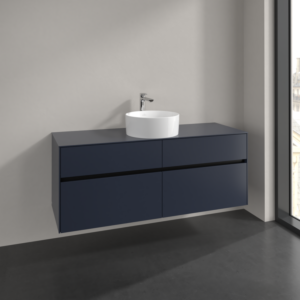Villeroy und Boch Collaro Waschtischunterschrank C04500VQ 140x54,8x50cm, Waschtisch mittig, marine blue