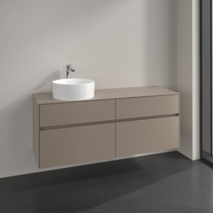Villeroy et Boch Collaro meuble sous-vasque C04600VM 140x54,8x50cm, meuble sous-vasque à gauche, taupe