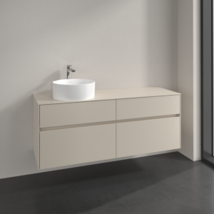 Villeroy and Boch Collaro vanity unit C04600VN 140x54.8x50cm, washbasin left, cashmere grey