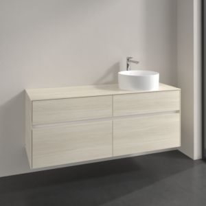 Villeroy et Boch Collaro meuble sous-vasque C047B0AA 140x54,8x50cm, meuble sous-vasque à droite, éclairage LED 10,4W, chêne blanc