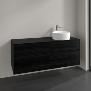Villeroy and Boch Collaro vanity unit C04700AB 140x54.8x50cm, washbasin right, black oak