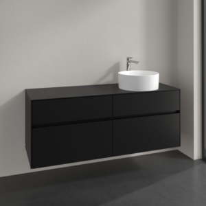 Villeroy and Boch Collaro vanity unit C04700VL 140x54.8x50cm, washbasin right, volcano black