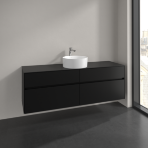 Villeroy und Boch Collaro Waschtischunterschrank C04900VL 160x54,8x50cm, Waschtisch mittig, volcano black