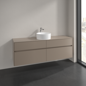 Villeroy et Boch Collaro meuble sous-vasque C04900VM 160x54,8x50cm, vasque au milieu, taupe
