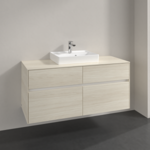 Villeroy et Boch Collaro meuble sous-vasque C070B0AA 120x54,8x50cm, vasque au milieu, éclairage LED 8,8 W, chêne blanc