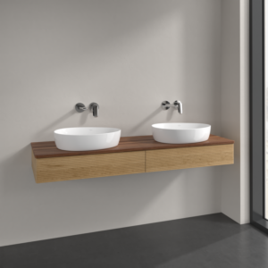 Villeroy und Boch Antao Waschtisch-Unterschrank K17112HN 160x19x50cm, Waschbeckenplattenfarbe warm walnut, honey oak