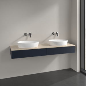 Villeroy und Boch Antao Waschtisch-Unterschrank K17113HG 160x19x50cm, Waschbeckenplattenfarbe botticino, midnight blue matt lacquer