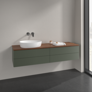 Villeroy und Boch Antao Waschtisch-Unterschrank K26112HL 160x36x50cm, Waschbeckenplattenfarbe warm walnut, leaf green matt lacquer