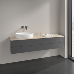 Villeroy und Boch Antao Waschtisch-Unterschrank K26113GK 160x36x50cm, Waschbeckenplattenfarbe botticino, anthracite matt lacquer