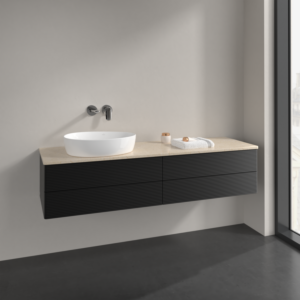 Villeroy und Boch Antao Waschtisch-Unterschrank K26113PD 160x36x50cm, Waschbeckenplattenfarbe botticino, black matt lacquer