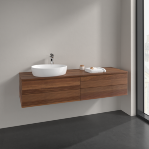 Villeroy and Boch Antao vanity unit K26152HM 160x36x50cm, tap hole, washbasin top colour warm walnut, warm walnut