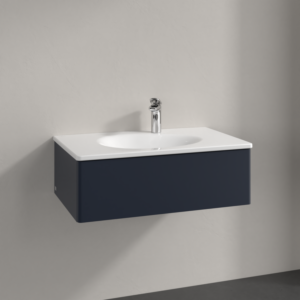Villeroy und Boch Antao Waschtisch-Unterschrank L01000HG 78,8x25,6x49,6cm, ohne Frontstruktur, midnight blue matt lacquer, Mit Beleuchtung