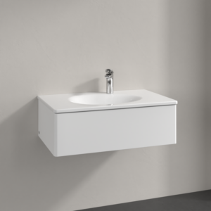 Villeroy et Boch Antao meuble sous-vasque L01000MT 78,8x25,6x49,6cm, sans structure frontale, laqué blanc mat, avec éclairage
