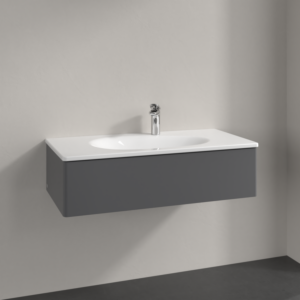 Villeroy and Boch Antao vanity unit L02000GK 98.8x25.6x49.3cm, without front structure, anthracite matt lacquer, with lighting