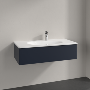 Villeroy and Boch Antao vanity unit L02000HG 98.8x25.6x49.3cm, without front structure, midnight blue matt lacquer, with lighting