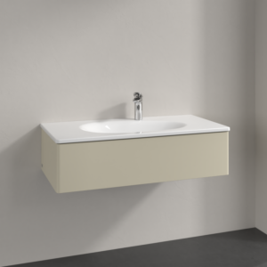 Villeroy und Boch Antao Waschtisch-Unterschrank L02000HJ 98,8x25,6x49,3cm, ohne Frontstruktur, silk grey matt lacquer, mit Beleuchtung