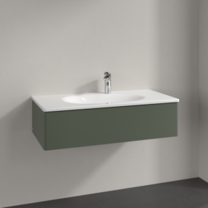Villeroy und Boch Antao Waschtisch-Unterschrank L02000HL 98,8x25,6x49,3cm, ohne Frontstruktur, leaf green matt lacquer, mit Beleuchtung