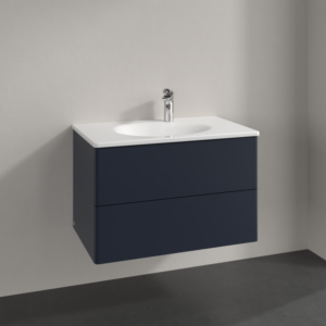 Villeroy et Boch Antao meuble sous-vasque L04000HG 78,8x50,4x49,6cm, sans structure frontale, laqué mat bleu nuit, avec éclairage