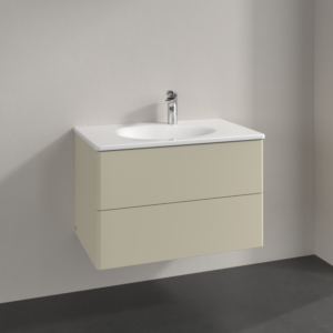 Villeroy und Boch Antao Waschtisch-Unterschrank L04000HJ 78,8x50,4x49,6cm, ohne Frontstruktur, silk grey matt lacquer, Mit Beleuchtung